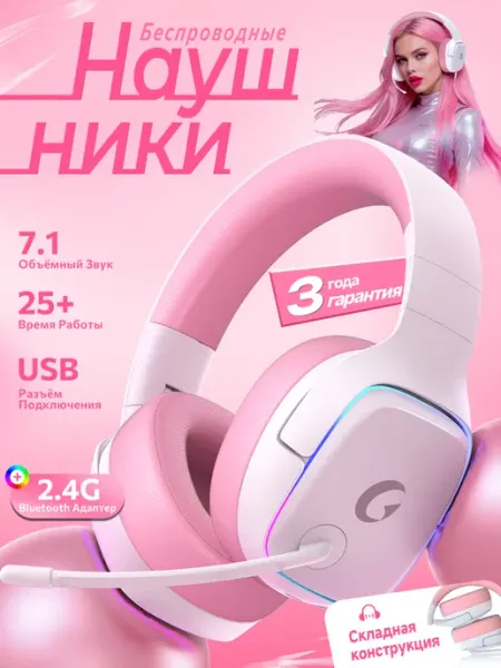 Игровые наушники беспроводные большие с микрофоном Gtheos
