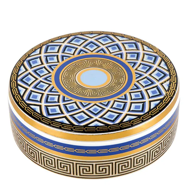 Подсвечник-шкатулка декоративная фарфоровая "Golden Blue", 12 см, Nouvelle