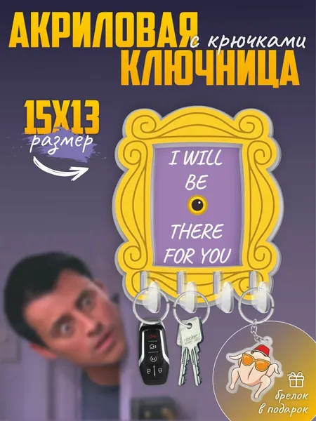 Ключница настенная в прихожую с крючками сериал Друзья
