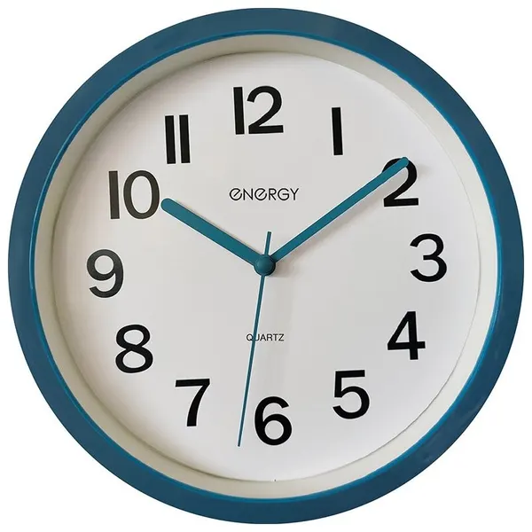 Часы настенные ENERGY ЕС-139 Синие, 22*3,8 см (круглые) плавный ход, пластик, 1*АА нет в компл 102261