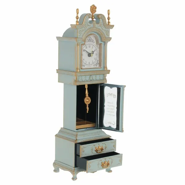 Часы настольные музыкальные полимер голубой Casaentera 11х8х37 см CE02-714198