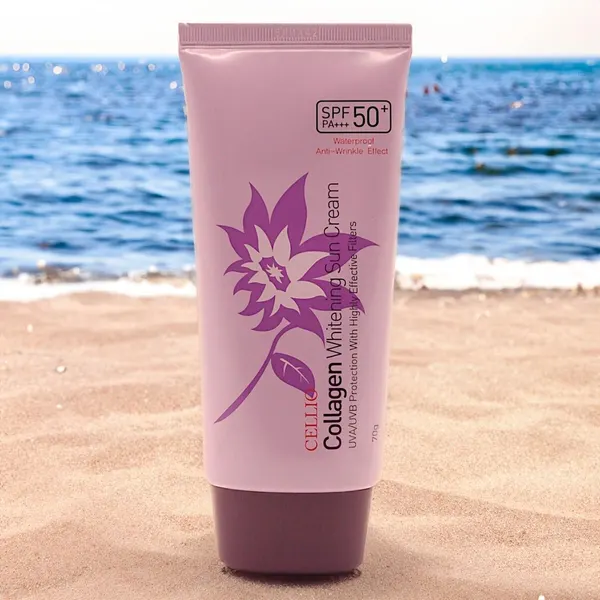 Антивозрастной солнцезащитный крем с коллагеном Dr.Cellio Collagen Whitening Suncream Spf50+ Pa+++, 70 мл