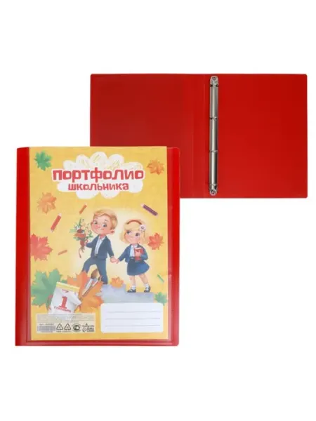 Calligrata Папка-портфолио А4 пластиковая на кольцах для школы