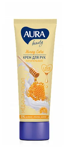 Крем для рук AURA 75мл Питательный Пантенол/мёд