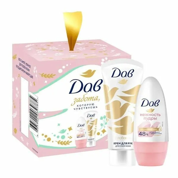 Подарочный набор женский Dove с любовью для вас, дезодорант шарик 50 мл, крем для рук 45 мл