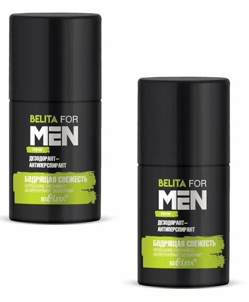 Дезодорант-Антиперспирант Белита For Men бодрящая свежесть, 50мл, 2 шт