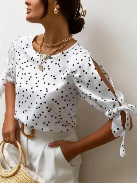 Camicia Блузка летняя нарядная с короткими рукавами