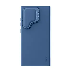 Чехол от Nillkin покрытый шелковистым силиконом синего цвета (Midnight Blue) для Samsung Galaxy S24 Ultra, серия CamShield Silky Prop Silicone Case (с металлической откидной крышкой)