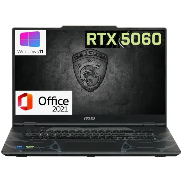 Игровой ноутбук MSI 17,3" 144HZ Core i5-13420H (8 яд. до 4.6 ггц) ,16Gb DDR5, SSD 1 TB, RTX5060- 8Gb, Win 11 PRo+Office