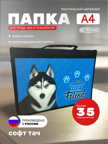 Cancburg Папка сумка для тетрадей, ИЗО и технологии, молния, ручки А4