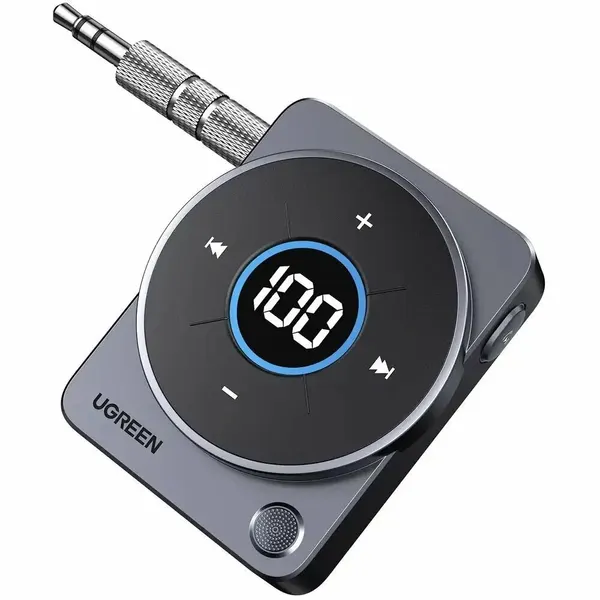 Аудиоадаптер UGreen CM724 35003, с подсветкой, черный, для авто, с Bluetooth