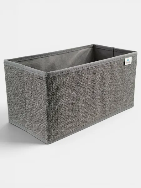 Коробка для хранения вещей Графит, без крышки, размер: 30x15x15см, цвет: серый