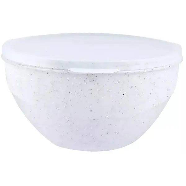 Миска пластиковая с крышкой «Granite», 2л, герметичная, белый, антискользящее дно