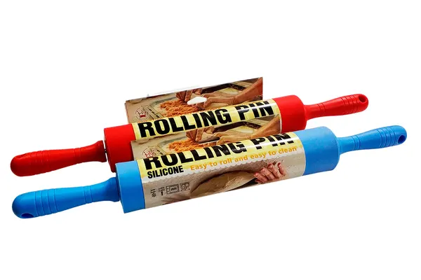 Скалка кулинарная ROLLING PIN силиконовая, пластиковые ручки 45.5 х 5.5 см
