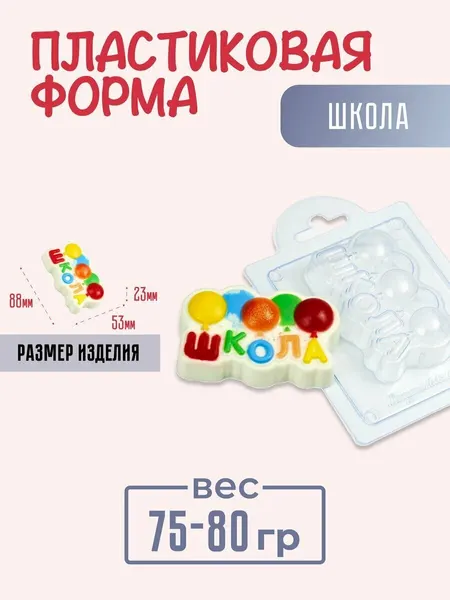 Школа форма пластиковая для мыла и шоколада
