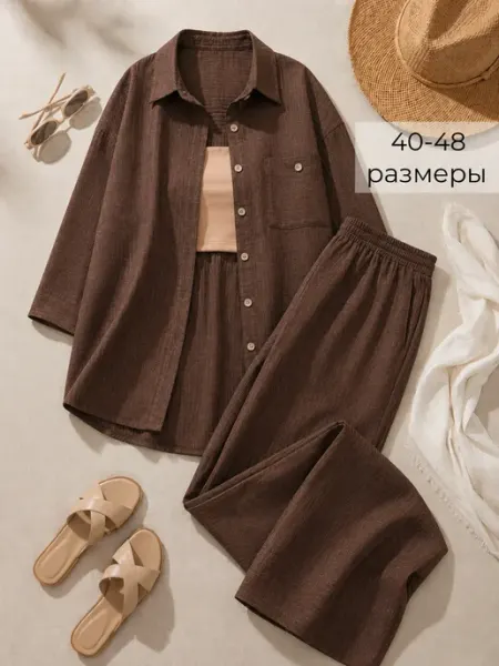 CANTARNI Костюм летний с брюками и рубашкой
