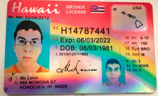 Наклейки на карту McLovin, голографические, виниловые, 2 шт.