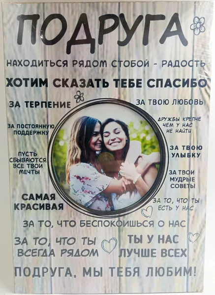 Фоторамка постер Подруга в подарок с надписями