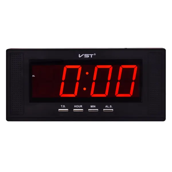 Сетевой будильник Vst729-1 часы 220В красн. цифры+блок