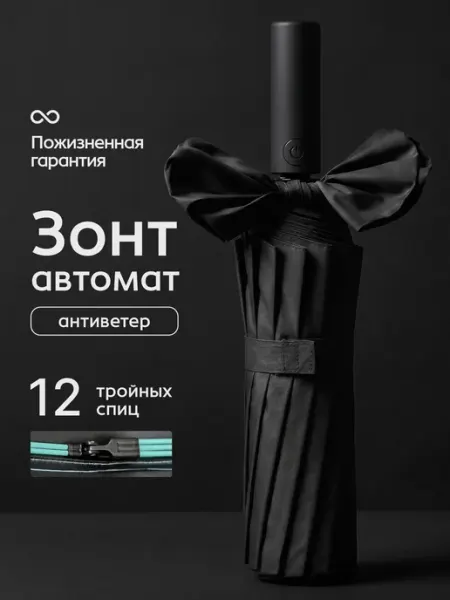 Зонт автомат складной антиветер антишторм 105 см 12 спиц ALEXA BLOOM