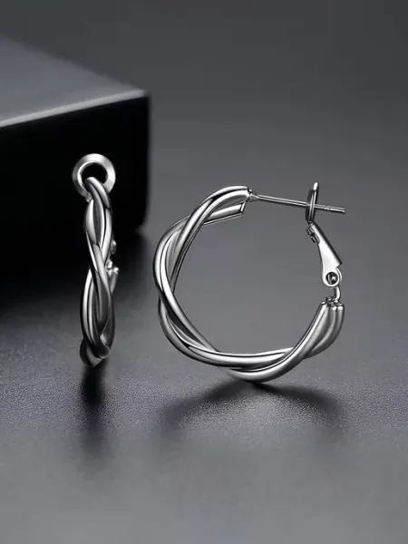 Серьги кольца крупные бижутерия плетеные AOLA