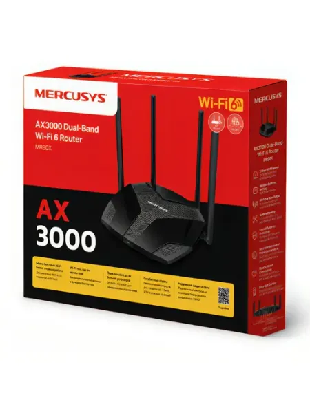 MR80X Двухдиапазонный гигабитный роутер Wi‑Fi AX3000 Mercusys