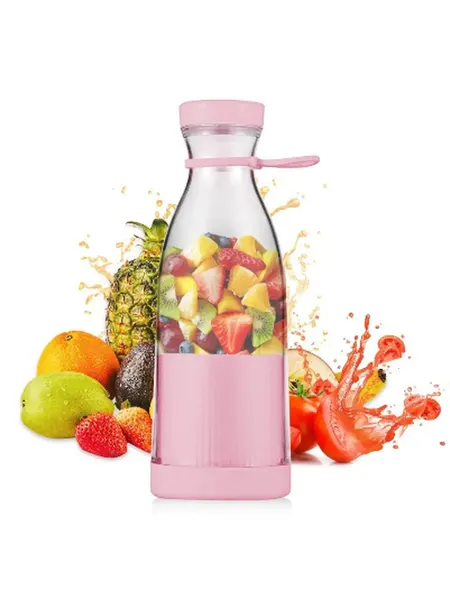 Блендер портативный для смузи и коктейлей MINI JUICE MJ-3P, розовый
