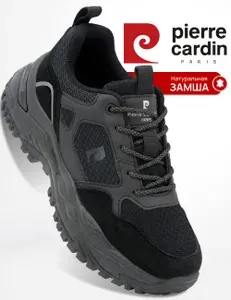 Кроссовки Pierre Cardin женские из натуральной замши черные дышащие
