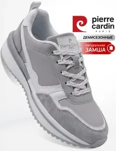 Кроссовки Pierre Cardin женские серые на платформе натуральная замша