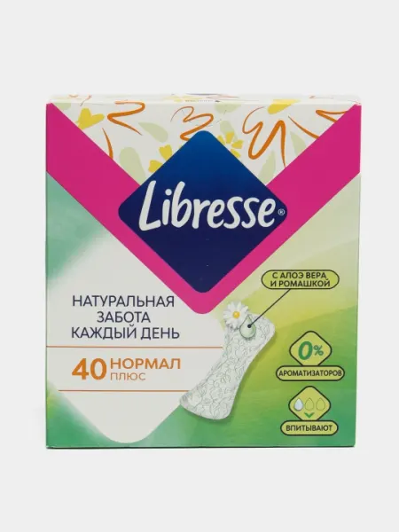 Прокладки ежедневки Libresse Natural Care Normal, 40 шт