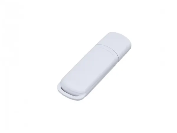 Промо флешка пластиковая с цветными вставками (4 Гб / GB USB 2.0 Белый/White 003)