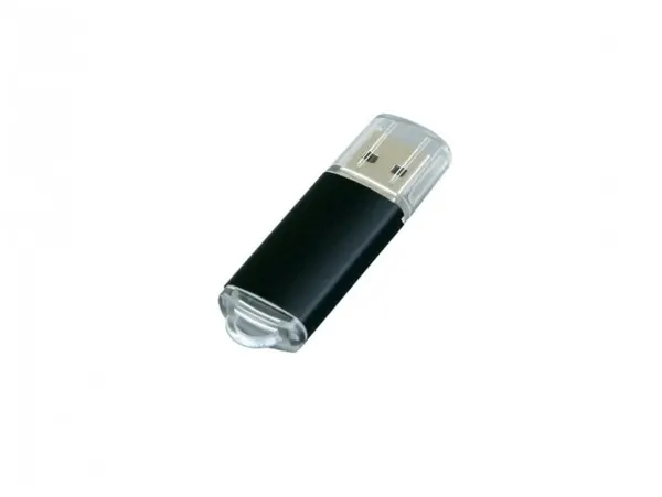 Металлическая флешка с прозрачным колпачком (4 Гб / GB USB 2.0 Серебро/Silver 018)