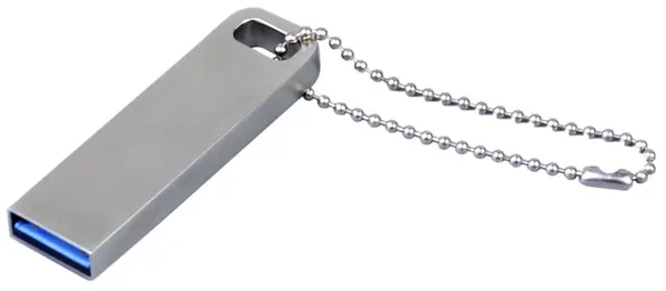 Компактная металлическая флешка Fero с отверстием для цепочки (16 GB USB 2.0 Серебро Mini031 Flash drive ME012)