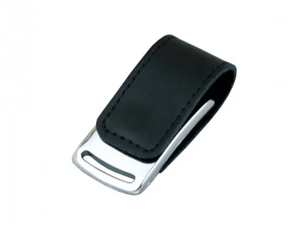 Кожаная флешка для нанесения логотипа с магнитным замком (64 Гб / GB USB 2.0 Черный/Black 216 Flash drive APEXTO U503I)