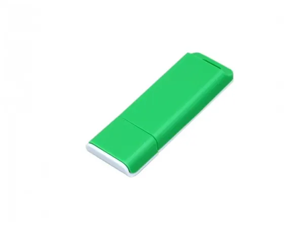 Оригинальная двухцветная флешка для нанесения логотипа (64 Гб / GB USB 3.0 Зеленый/Green Style Именная флешка стильный подарок на день рождения)