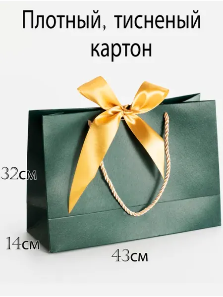 Подарочный пакет из сверхплотного картона с тиснением Пакет Подари