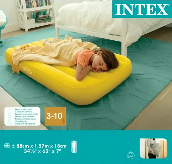 Матрас надувной, детский, 88х157х18см, от 3-10 лет, голубой, 66803 INTEX