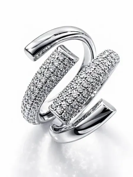 FLORENTICA Кольцо Cartier с фианитами безразмерное