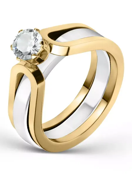 FLORENTICA Кольцо Cartier трансформер сталь и керамика