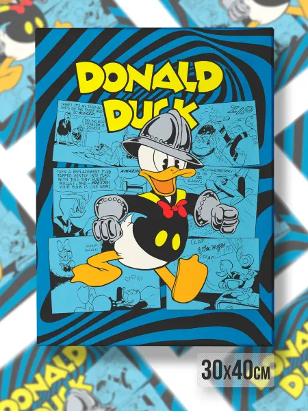 Каждому своё Cartoons Картина Дональд Дак Утка Ретро Комикс Disney Постер Холст