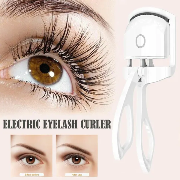 Портативная электрическая плойка для ресниц с зарядкой от USB Perm Eyelash Curler, белая
