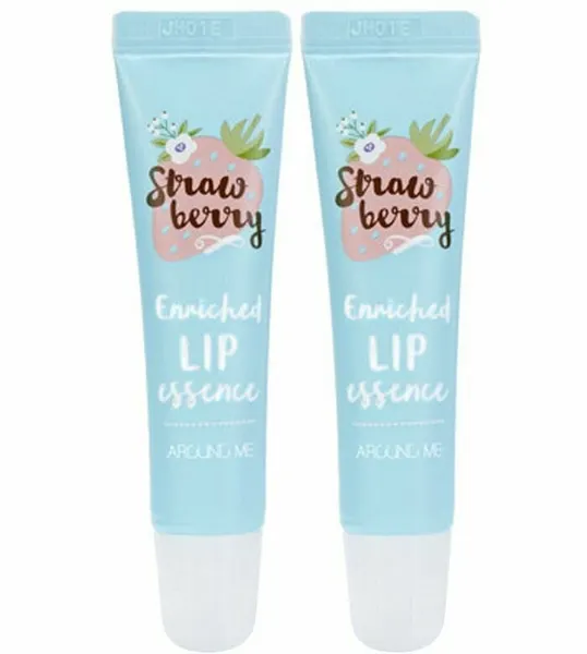 Welcos Бальзам для губ с экстрактом клубники Around me enriched lip essence, strawberry, 8,7 гр, 2 шт