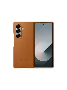 Кожаный чехол для Samsung Galaxy Z Fold7/ Kindsuit Case для Самсунг Фолд7, коричневый