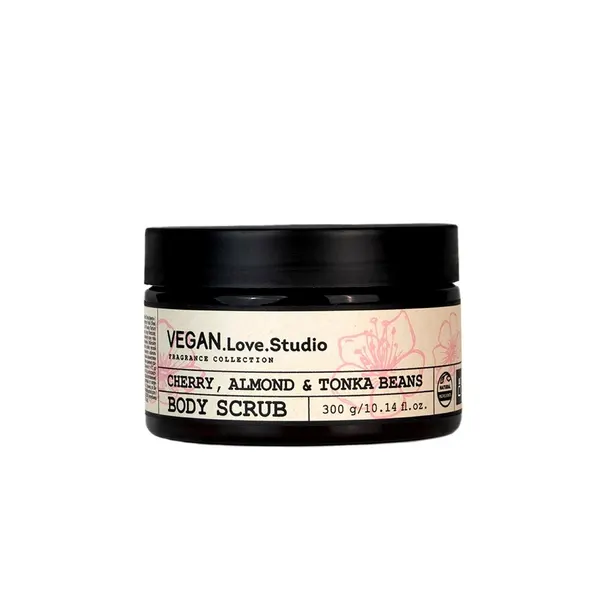 Скраб для тела VEGAN.Love.Studio 300гр парфюмированный Cherry, Almond, Tonka Beans