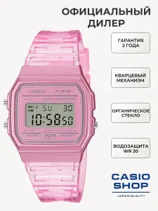 Электронные японские унисекс часы Casio Collection F-91WS-4EF с секундомером, будильником, таймером с гарантией