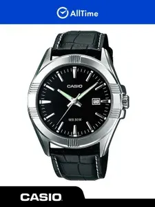 Часы мужские Casio Collection MTP-1308L-1A / Часы наручные кварцевые серебряные парные с кожаным ремешком