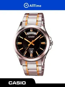 Часы мужские Casio Collection MTP-1381G-1A / Часы наручные кварцевые серебряные с браслетом металлические