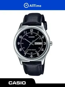 Часы мужские Casio Collection MTP-V006L-1B2 / Часы наручные кварцевые серебряные с кожаным ремешком японские