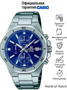 Мужские наручные часы с хронографом (секундомером) Casio Edifice EFV-640D-2A на металлическом браслете