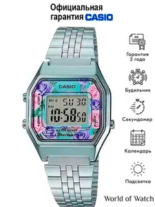 Электронные женские наручные часы Casio Vintage LA680WA-2C с будильником и секундомером